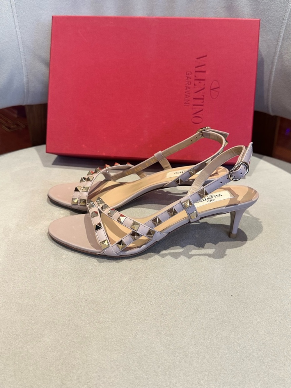 Valentino Garavani Blush Rockstud Slingback Sandals - Picture 3 of 7